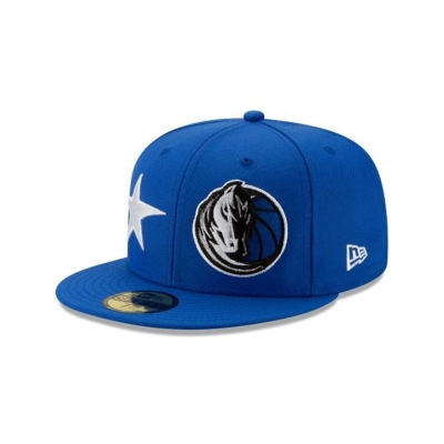 Blue Dallas Mavericks Hat - New Era NBA Double Hit 59FIFTY Fitted Caps USA7954182